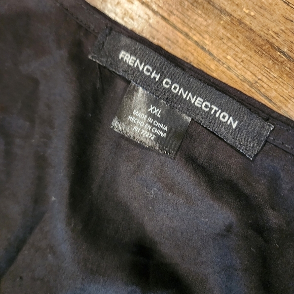 French Connection cotton Puff Sleeve black poplin cottagecore Maxi Dress xxl nwt - Picture 7 of 13